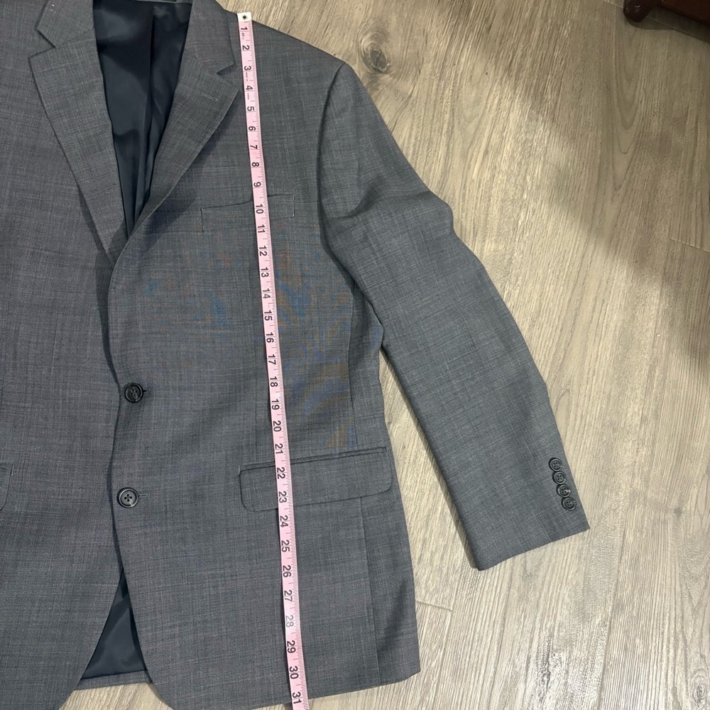 CHAPS Mens Suit Jacket Sport Coat Blazer Size 44R Gray Wool Blend Classic Office - Picture 8 of 12